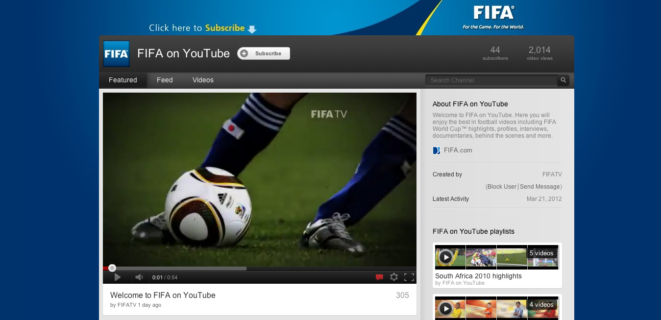 FIFA launches YouTube Channel Digital Sport