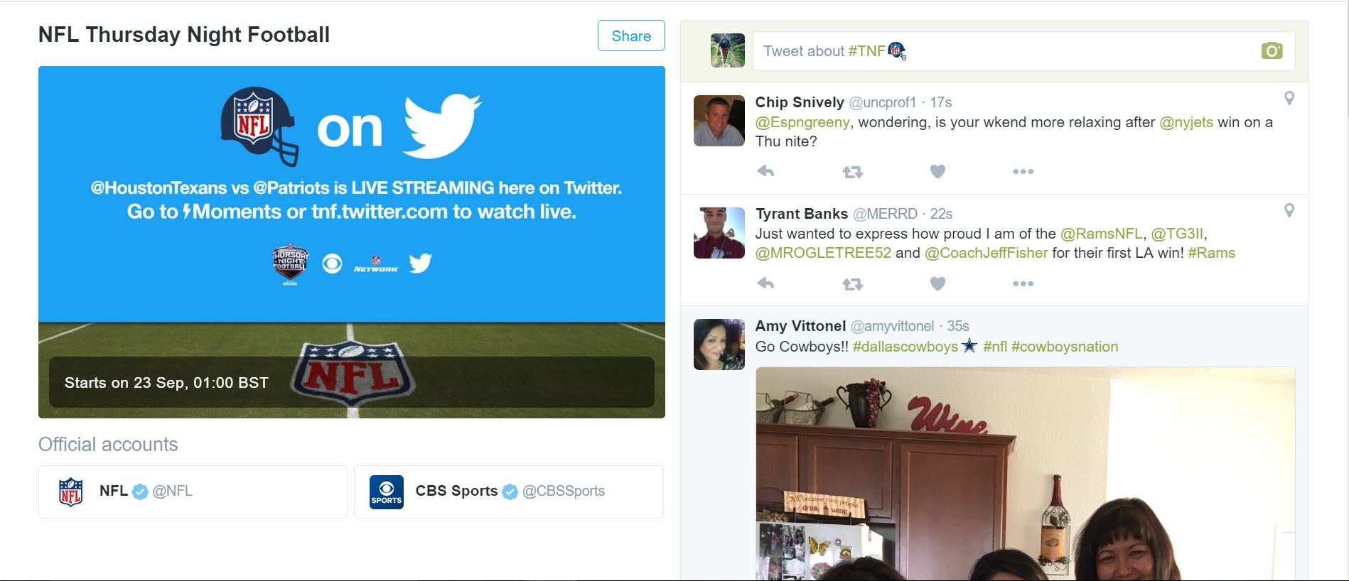 Twitter's live streaming of the NFL was perfect - now if others