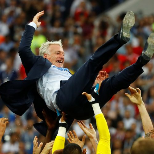 Candid shots of celebrating Didier Deschamps shows why the internet loves reaction videos