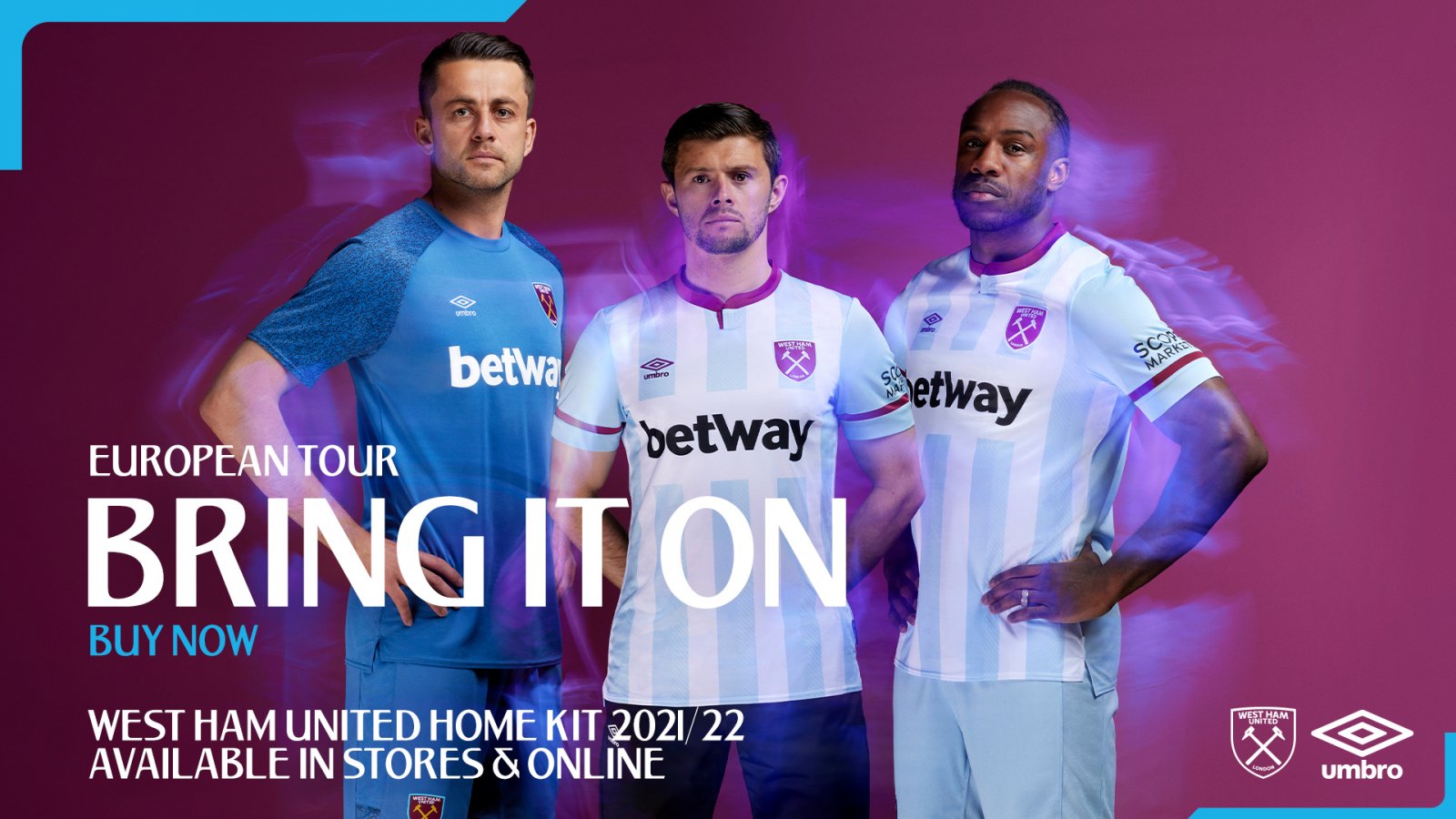 THIS IS THE NEW CLARET & BLUE  WEST HAM UNITED UNVEIL NEW UMBRO